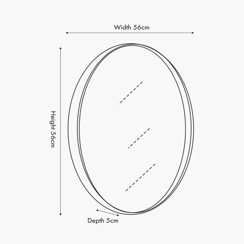 Pacific Lifestyle Grey Oak Wood Veneer Slim Frame Round Wall Mirror