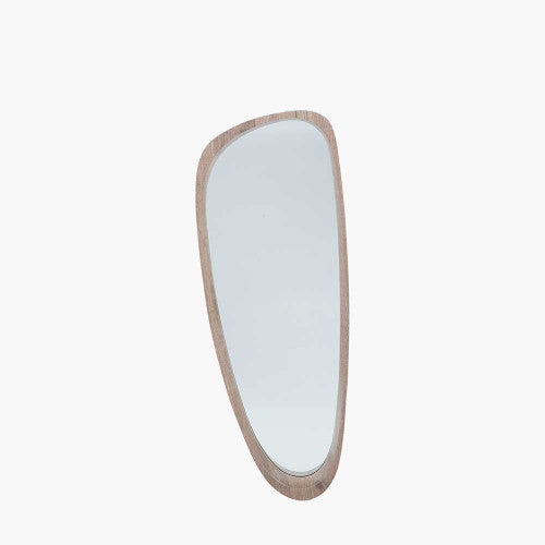 Beau&Co Natural Wood Veneer Teardrop Shaped Wall Mirror