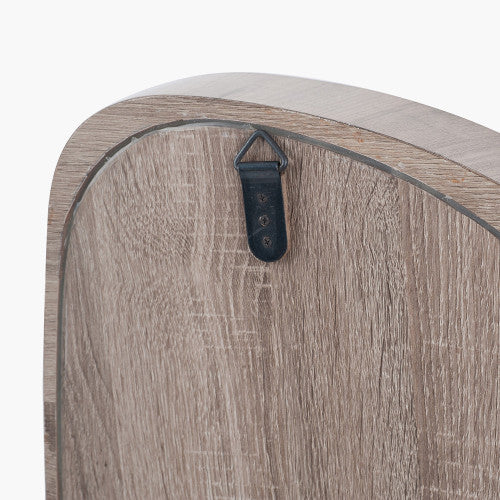 Beau&Co Natural Wood Veneer Teardrop Shaped Wall Mirror