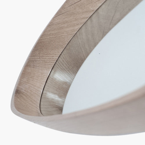Beau&Co Natural Wood Veneer Teardrop Shaped Wall Mirror