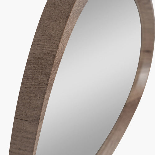 Beau&Co Natural Wood Veneer Curved Wall Mirror