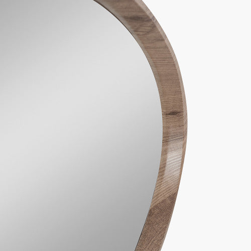 Beau&Co Natural Wood Veneer Curved Wall Mirror
