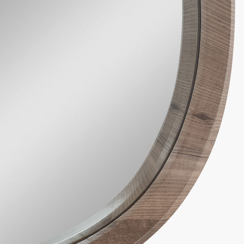Beau&Co Natural Wood Veneer Curved Wall Mirror