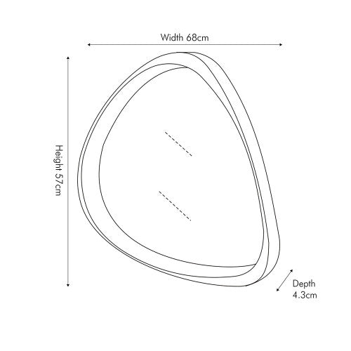 Beau&Co Natural Wood Veneer Curved Wall Mirror