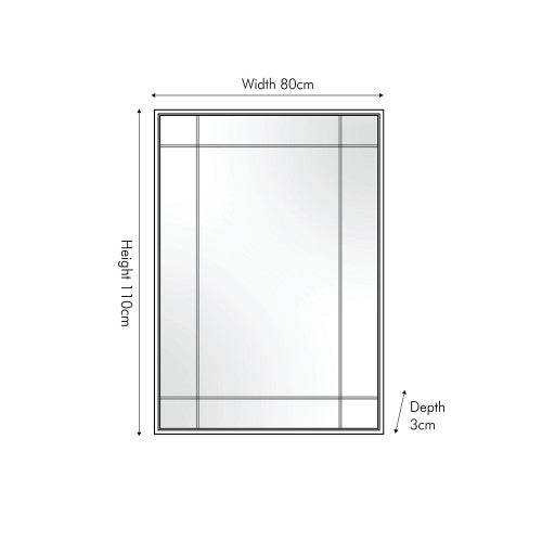 Beau&Co Antique Bronze Metal Rectangular Wall Mirror