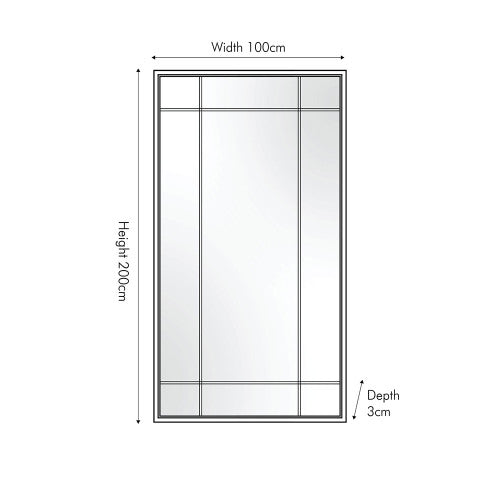 Beau&Co Antique Bronze Metal Rectangular Floor Mirror