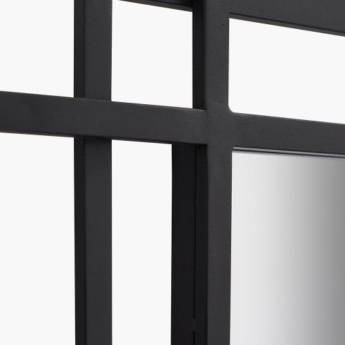 Pacific Lifestyle Black Metal Art Deco Rectangular Wall Mirror