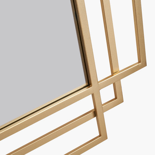 Pacific Lifestyle Gold Metal Art Deco Rectangular Wall Mirror