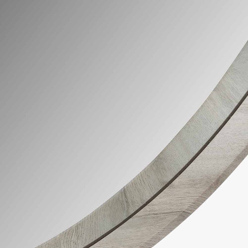 Beau&Co Grey Oak Wood Veener Slim Frame Round Mirror Large