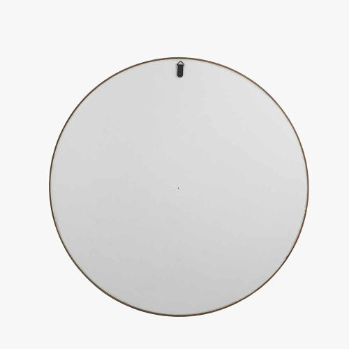 Beau&Co Natural Wood Veneer Slim Frame Round Mirror Large