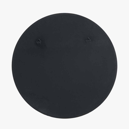 Beau&Co Black Metal Slim Frame Round Wall Mirror Large