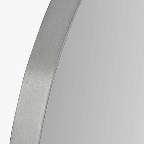 Pacific Lifestyle Brushed Silver Metal Slim Frame Round Wall Mirror Small