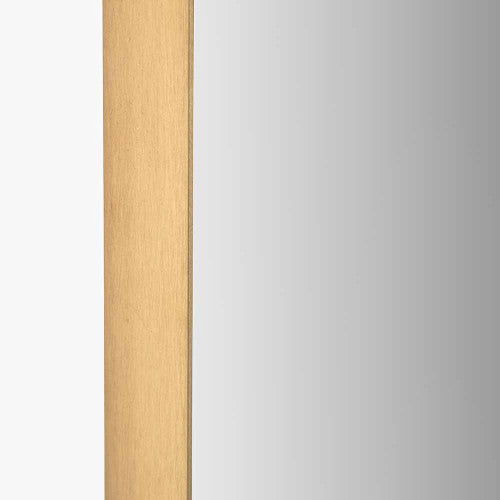 Beau&Co Brushed Gold Metal Slim Frame Oval Wall Mirror