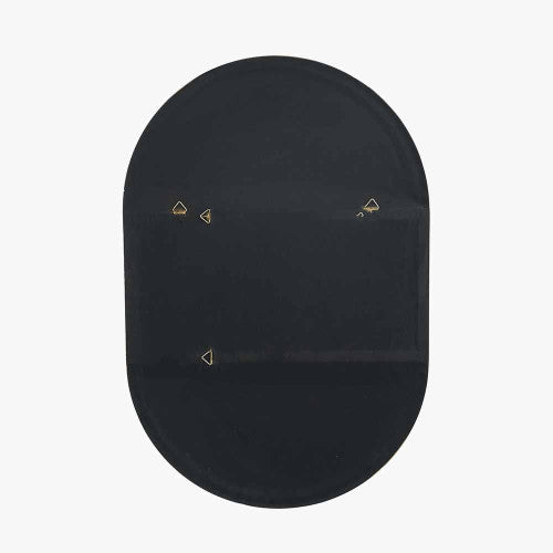 Beau&Co Brushed Gold Metal Slim Frame Oval Wall Mirror