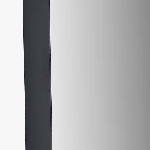 Beau&Co Black Metal Slim Frame Oval Wall Mirror