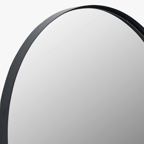 Beau&Co Black Metal Slim Frame Oval Wall Mirror