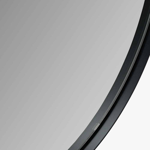 Beau&Co Black Metal Slim Frame Oval Wall Mirror