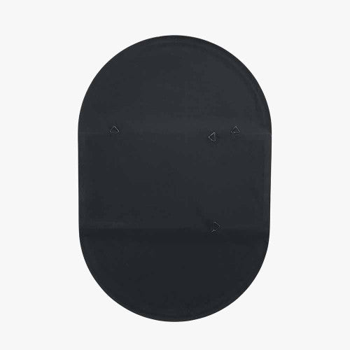 Beau&Co Black Metal Slim Frame Oval Wall Mirror