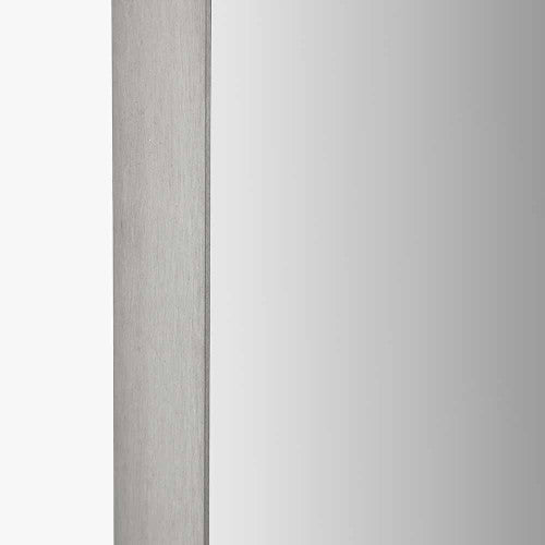 Beau&Co Brushed Silver Metal Slim Frame Oval Wall Mirror