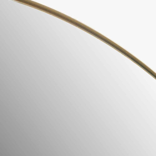 Beau&Co Brushed Gold Metal Slim Frame Arch Floor Mirror