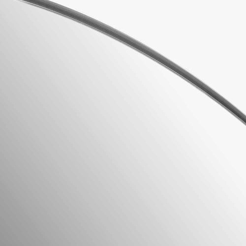 Beau&Co Brushed Silver Metal Slim Frame Arch Floor Mirror