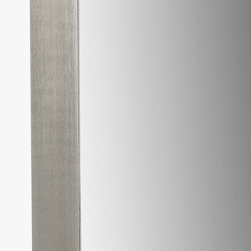 Beau&Co Brushed Silver Metal Slim Frame Arch Floor Mirror