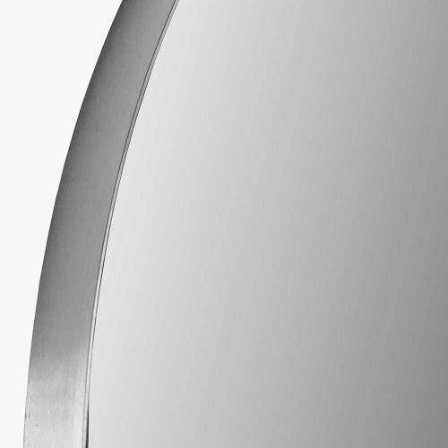 Beau&Co Brushed Silver Metal Slim Frame Arch Floor Mirror