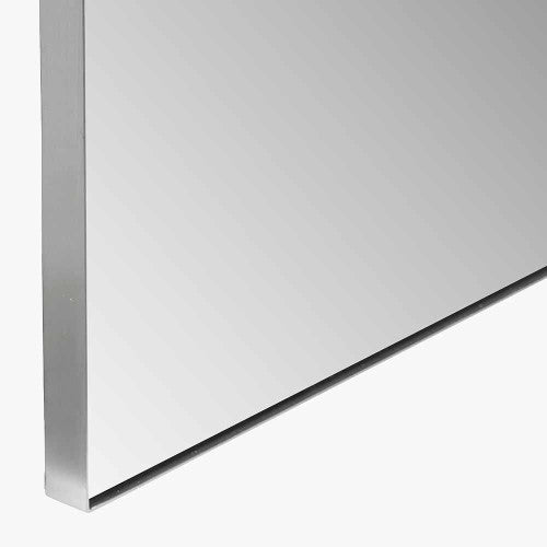 Beau&Co Brushed Silver Metal Slim Frame Arch Floor Mirror