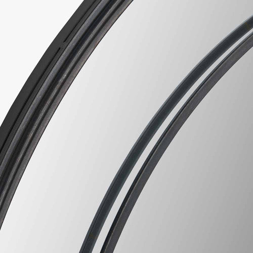 Beau&Co Antique Bronze Metal Round Wall Mirror Large