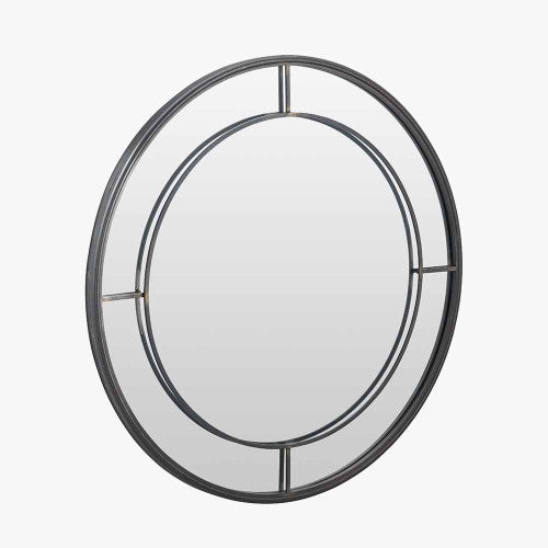 Pacific Lifestyle Antique Bronze Metal Round Wall Mirror