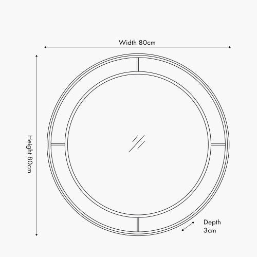 Pacific Lifestyle Antique Bronze Metal Round Wall Mirror