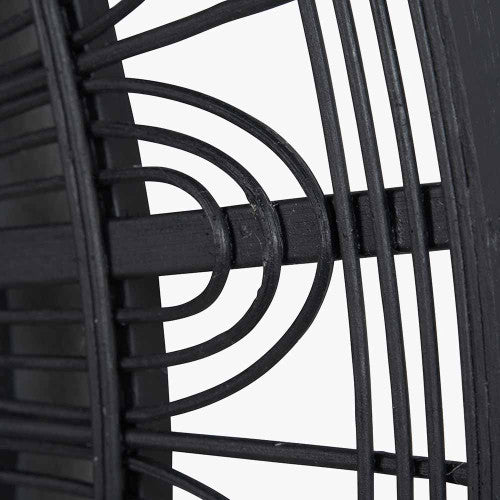 Pacific Lifestyle Black Bamboo Frame Round Wall Mirror