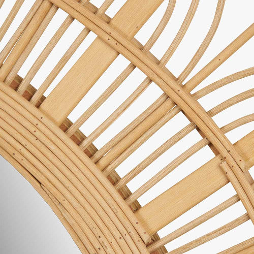 Pacific Lifestyle Natural Bamboo Frame Round Wall Mirror
