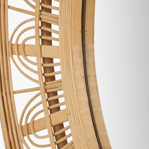 Pacific Lifestyle Natural Bamboo Frame Round Wall Mirror