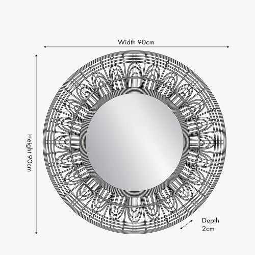 Pacific Lifestyle Natural Bamboo Frame Round Wall Mirror