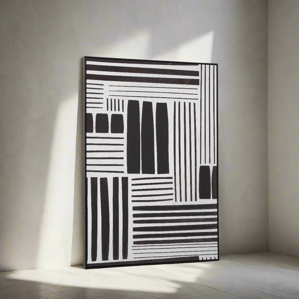 Beaumonde Home ‘Astratti Retro Grace Stripes’ Wall Art-Beaumonde