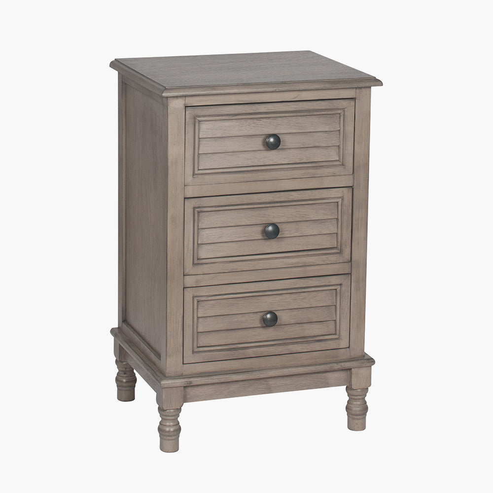 Pacific Lifestyle Ashwell Taupe Pine Wood 3 Drawer Unit