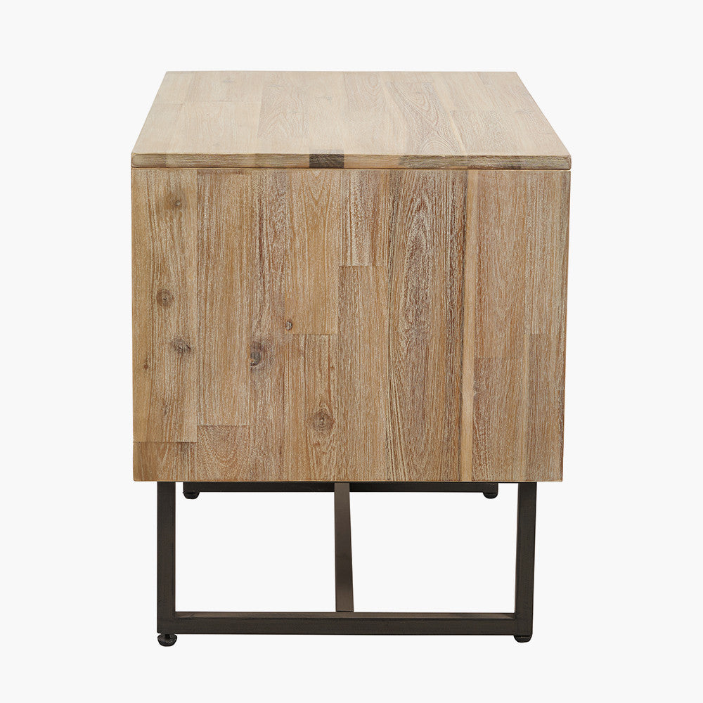Pacific Lifestyle Marca Sand Wash Acacia Wood 1 Drawer 1 Shelf Unit