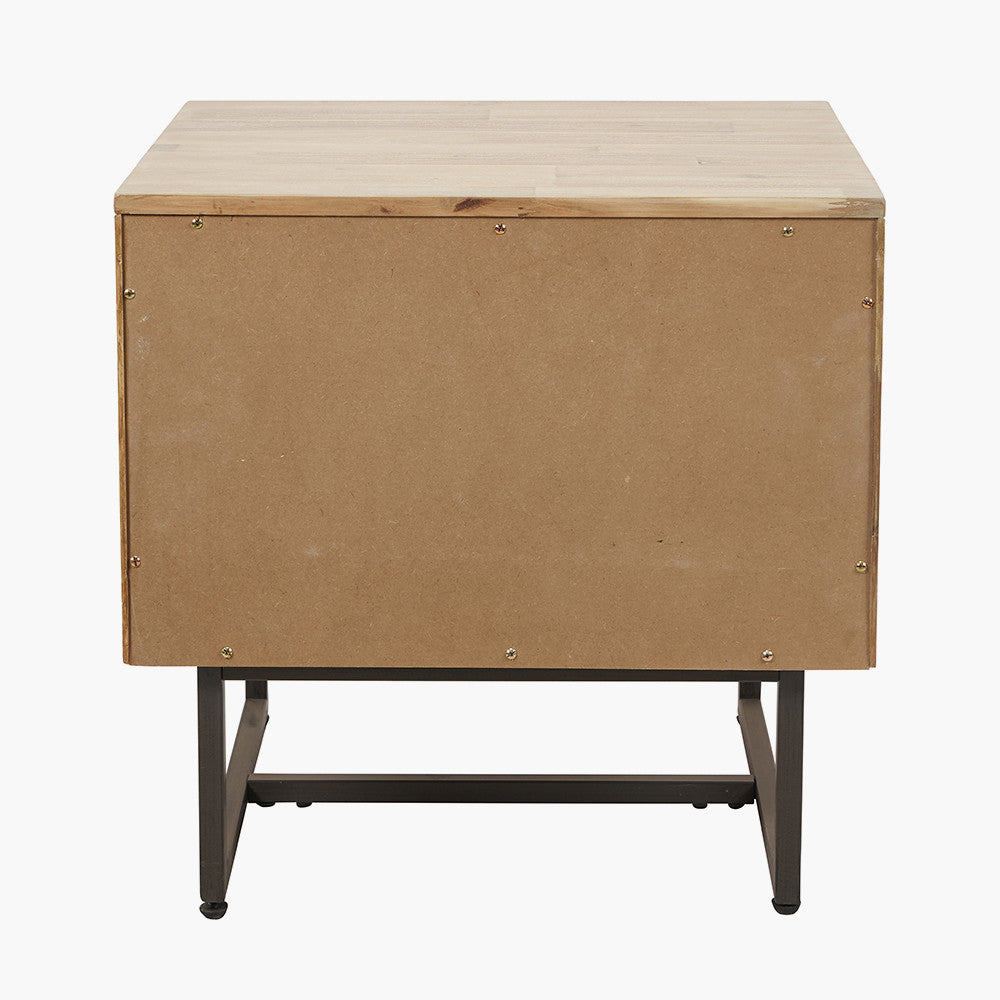 Pacific Lifestyle Marca Sand Wash Acacia Wood 1 Drawer 1 Shelf Unit