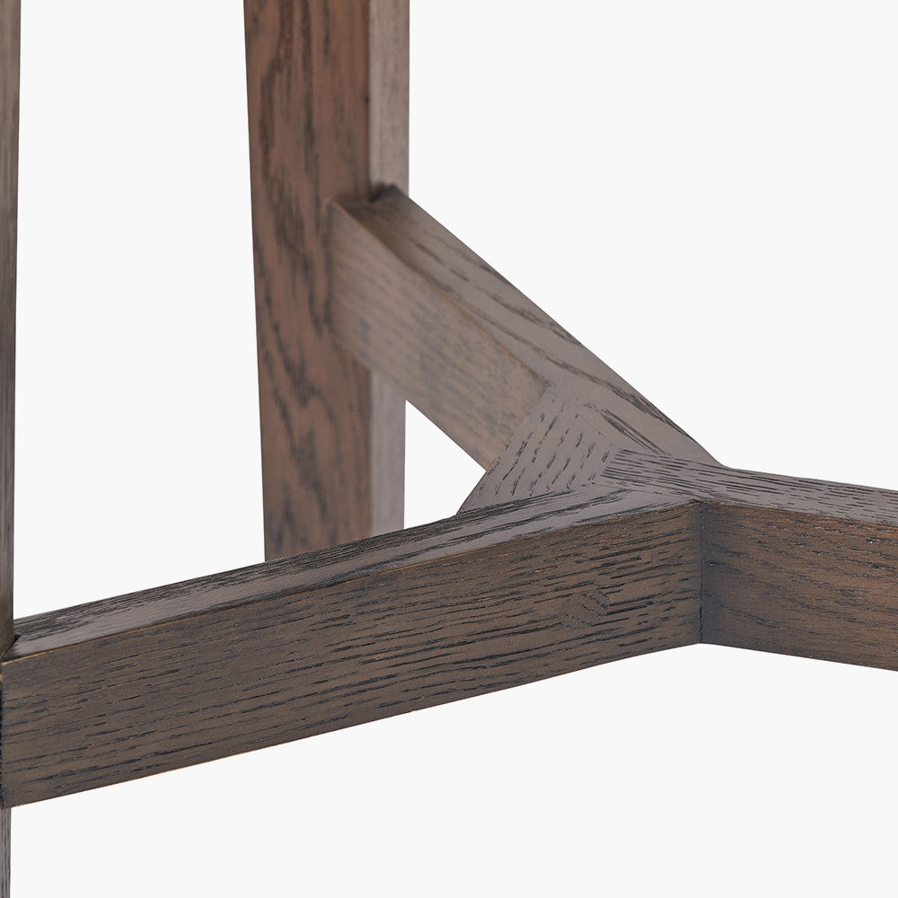 Beau&Co Raie Dark Brown Ribbed Oak and Pine Wood 1 Drawer Unit