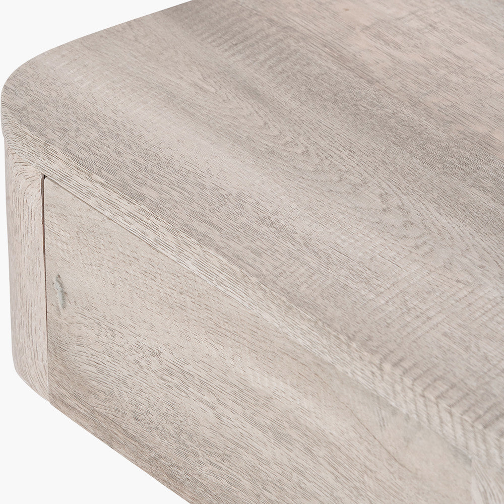 Beau&Co Ukiah Grey Oak Veneer and Black Metal 1 Drawer Unit