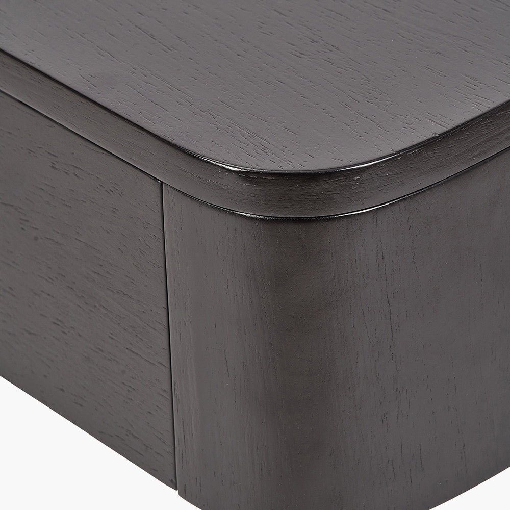 Pacific Lifestyle Ukiah Black Ash Veneer and Black Metal 1 Drawer Unit