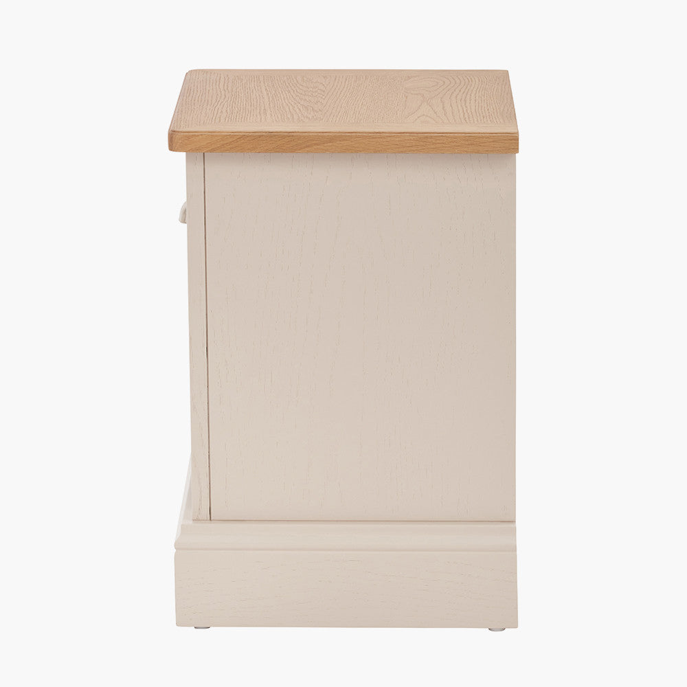 Pacific Lifestyle Fairford Parchment White Pine and Oak Wood 1 Drawer Unit