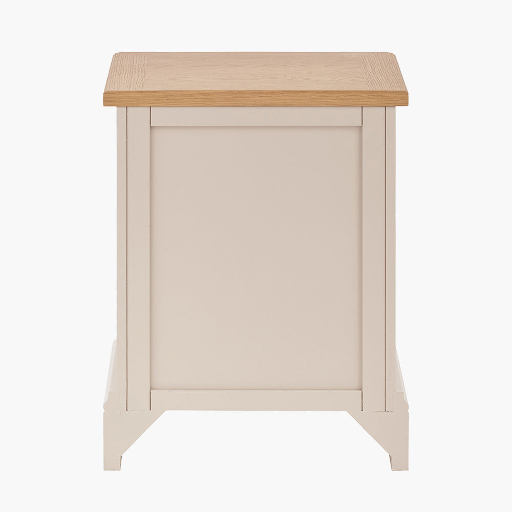 Pacific Lifestyle Fairford Parchment White Pine and Oak Wood 1 Drawer Unit