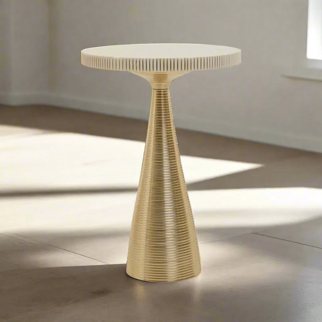 Beaumonde Home Julep Stone Top Side Table-Beaumonde