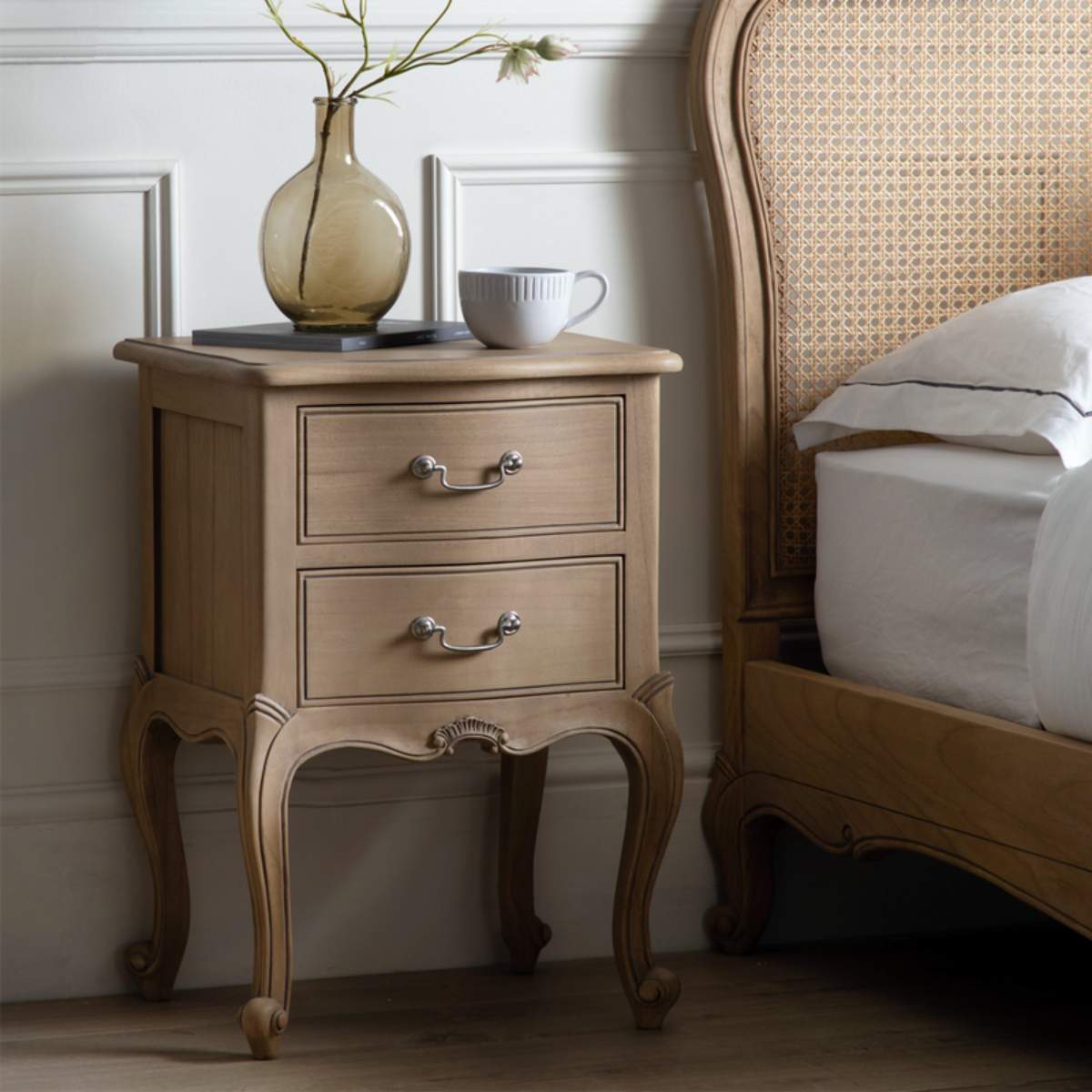 Gallery Direct Chic Bedside Table Weathered 470x400x695mm