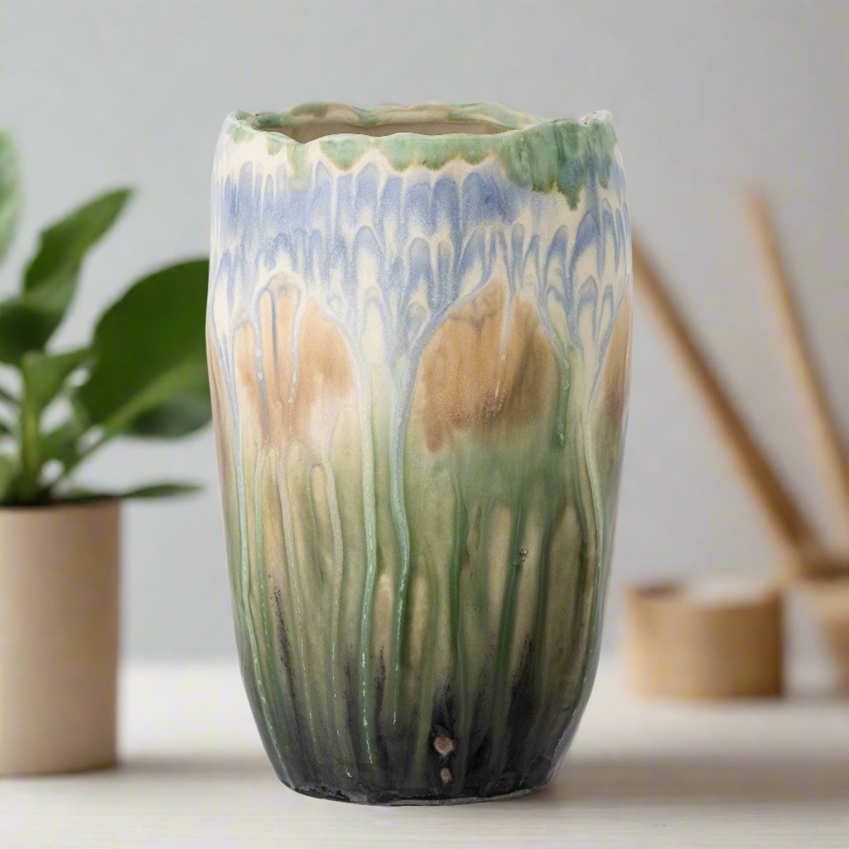Creative Collection Mahasti Stoneware Vase - Green