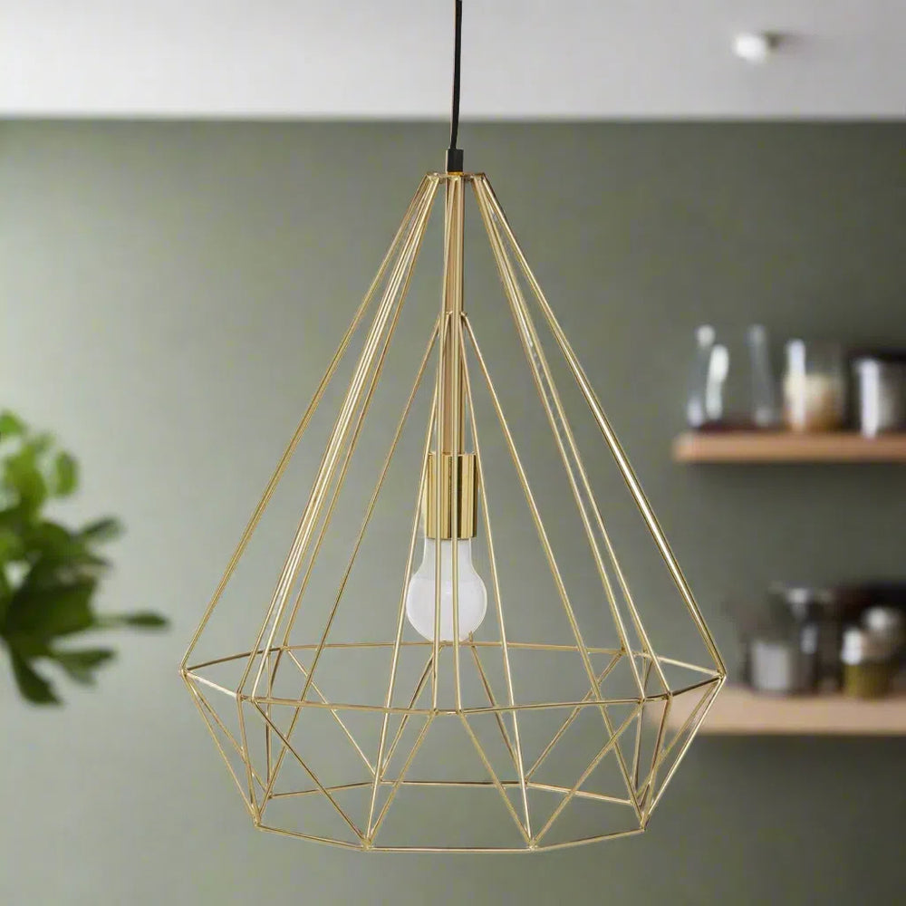 Beaumonde Home Geo Champagne Gold Conical Pendant Light-Beaumonde