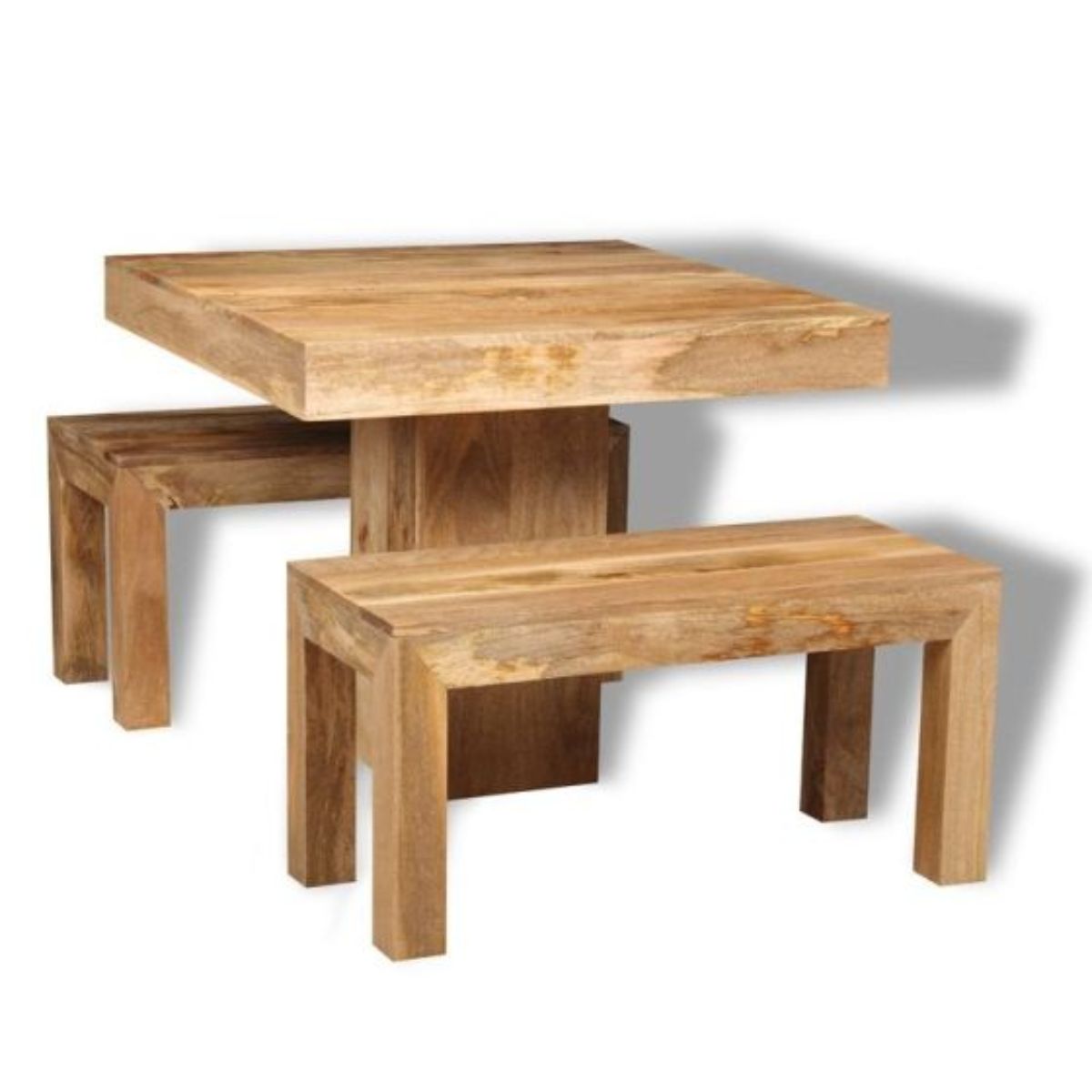 Trade Furniture 90cm Cube Dining Table & 2 90cm Benches