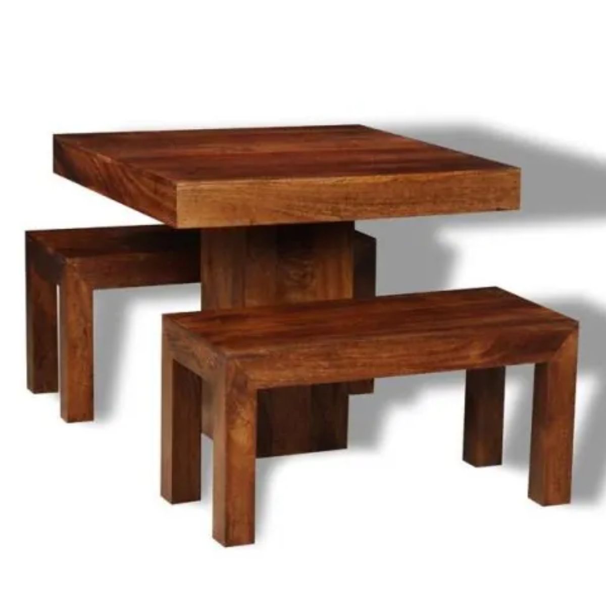 Trade Furniture 90cm Cube Dining Table & 2 90cm Benches